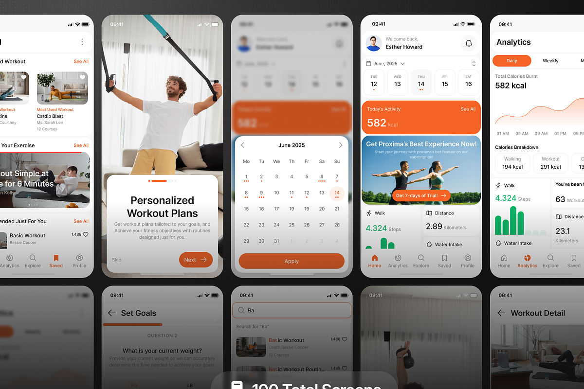 FitSpark - Workout Mobile App UI Kit, an UI Kit Template by Semusim Visual (Photo 5 of 8)