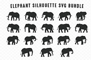 Elephant SVG Silhouette Clipart Set, a Person Illustration by Gfx Expert Team (Thumbnail 2 of 3)