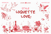 Love Coquette style. Vector clip art, a Decorative Illustration by Tata Pilip (Thumbnail 1 of 23)