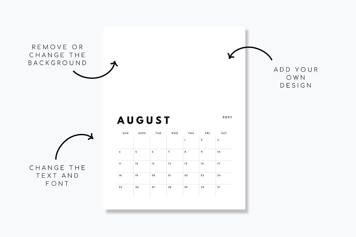 2027 Calendar Template Psd Canva, a Poster Template by DesignStudioTeti (Photo 7 of 9)