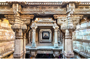 Adalaj or rudabai stepwell in adalaj village near ahmedabad gujarat state of, an Architecture Photo by Leonid Andronov