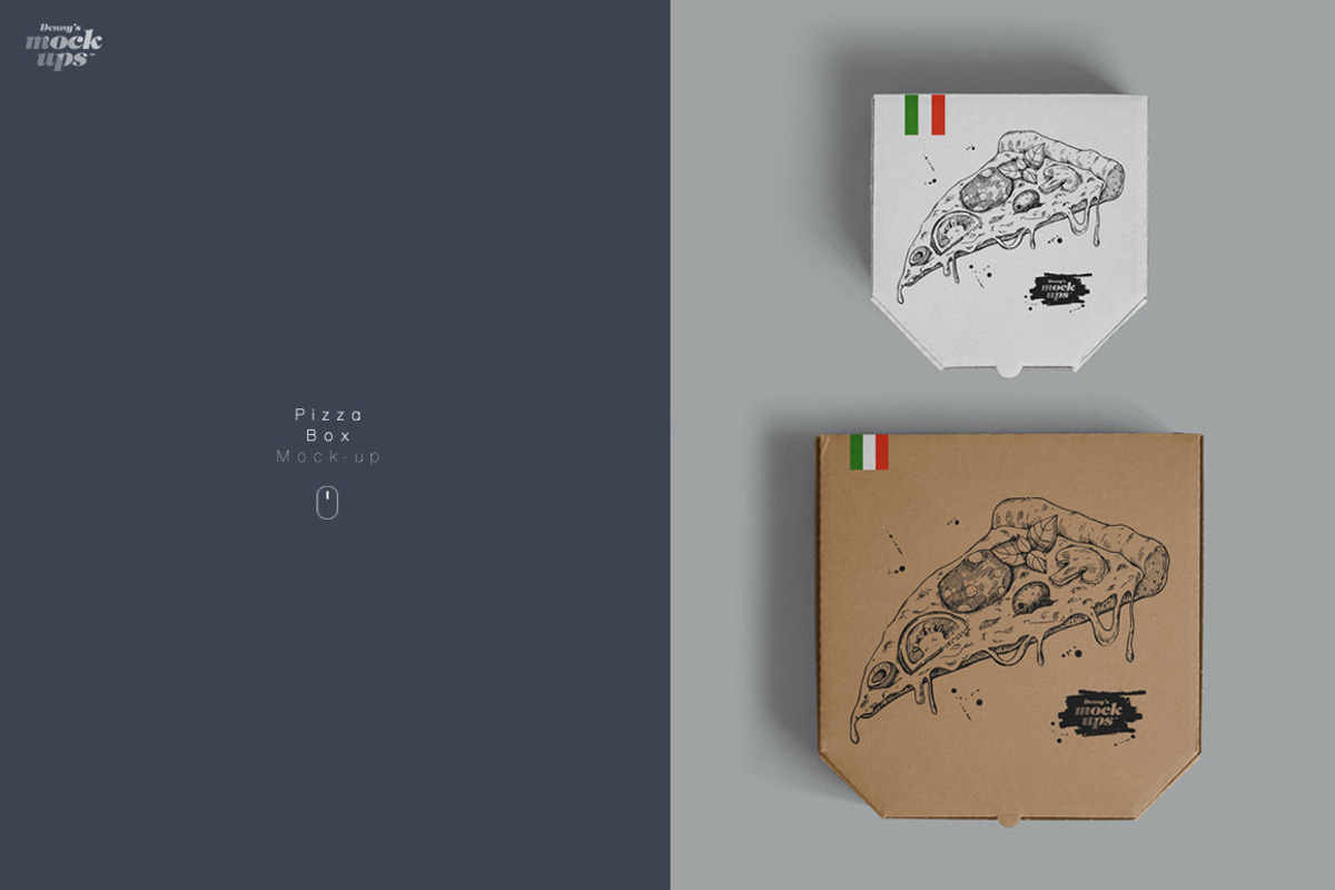 Pizza Box Mockup, a Product Mockup by Denny's Mock-ups (Photo 1 of 12)