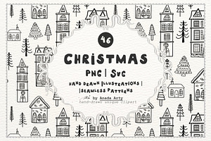 Christmas doodles, patterns, a Decorative Illustration by Anada Arty