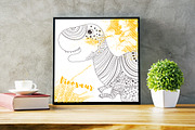 Dinosaurs. Coloring pages, a Background Graphic by Anna Violet (Thumbnail 6 of 6)
