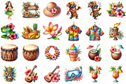 Summer in Hawaii Clipart, an Illustration by Sublimation Artist (Thumbnail 2 of 6)
