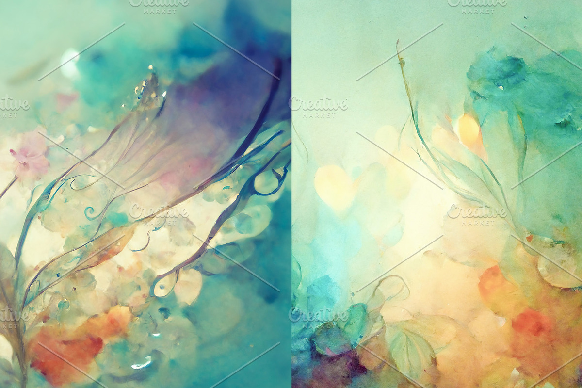 Fresh waters watercolor set, a Texture Graphic by Olha Klein (Photo 3 of 4)