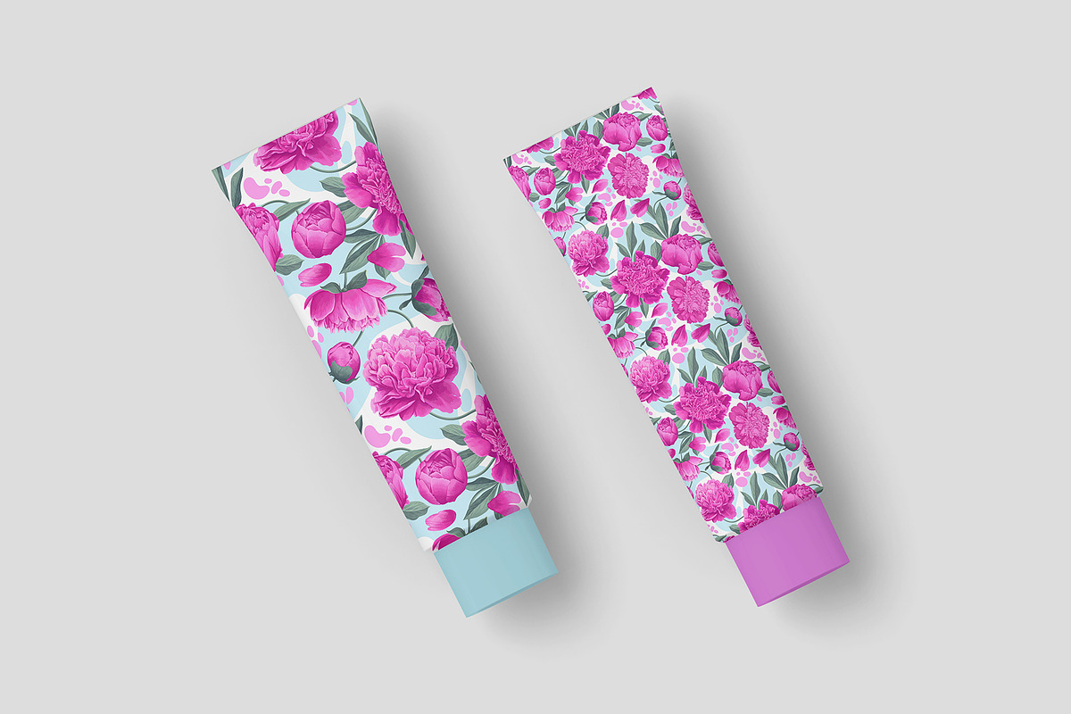 Pink Peonies & Splashes Pattern, a Pattern Graphic by MarynaPetrovska (Photo 12 of 12)