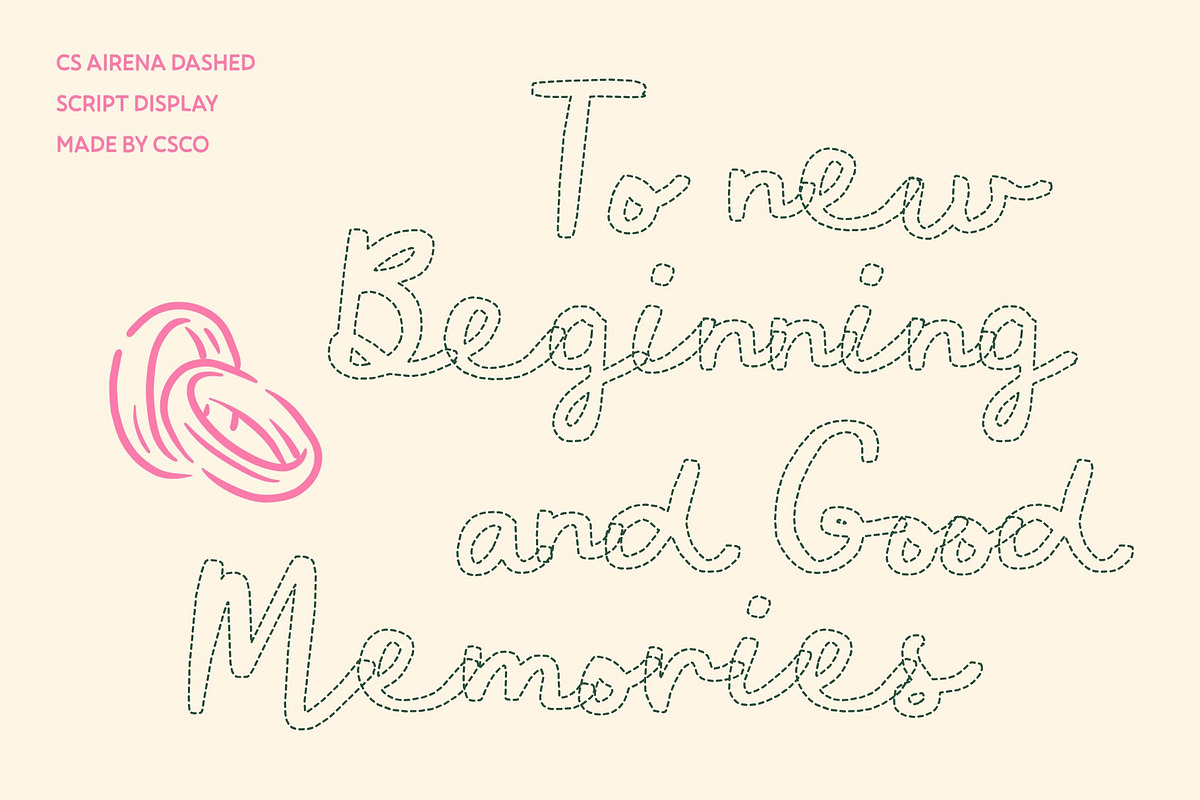 CS Airena Dashed, a Script Font by Craft Supply Co. (Photo 3 of 8)