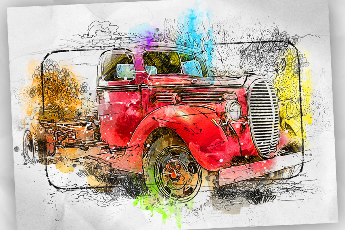 Pen Watercolor Photoshop Action, an Action Add-On by GorynArt (Photo 7 of 23)
