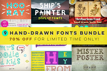 [-70%] 9 Hand-drawn Fonts Bundle