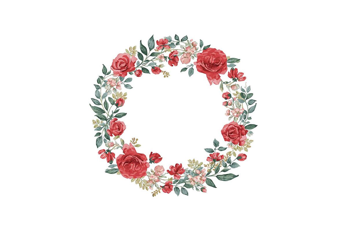 Romantic Rose Wreath Clipart Set, an Object Graphic by Designs_River (Photo 12 of 13)