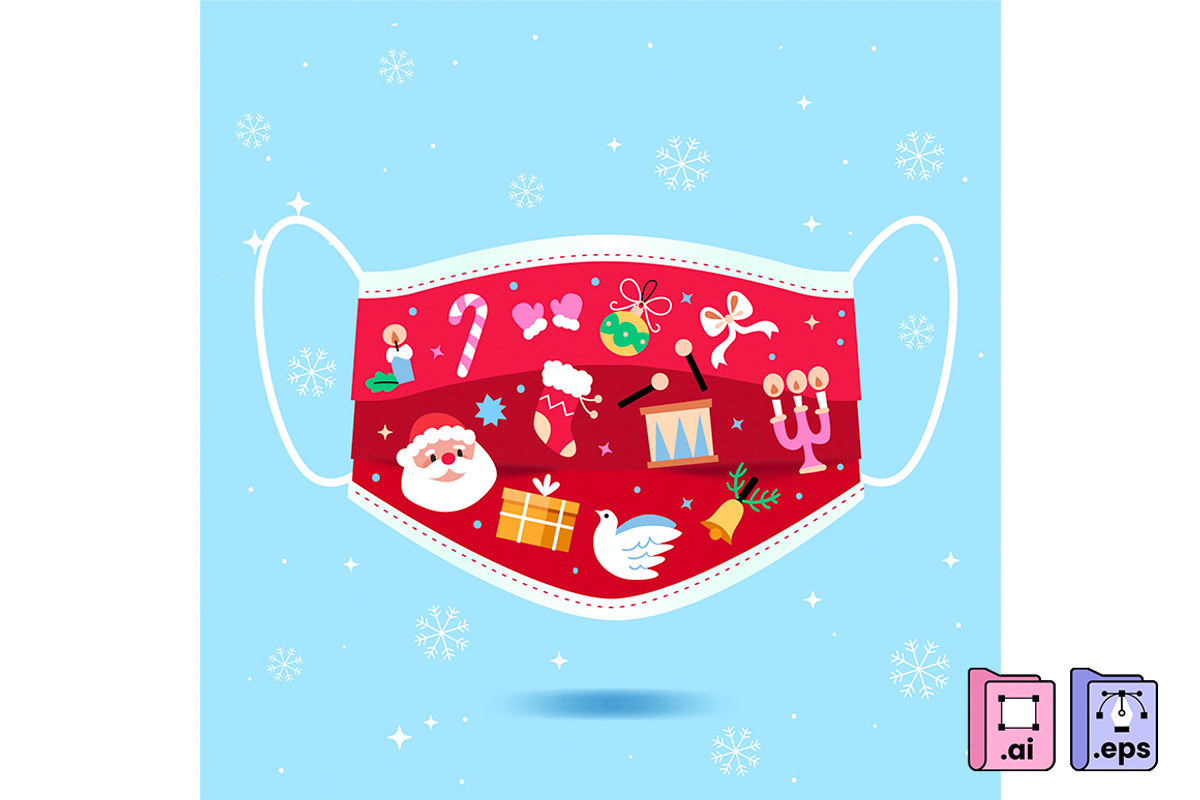 Merry ChristMASK, a Decorative Illustration by MISS CHATZ (Photo 1 of 3)