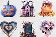Pastel Halloween Clipart Watercolor, an Illustration by Black Bird Studio (Thumbnail 5 of 6)
