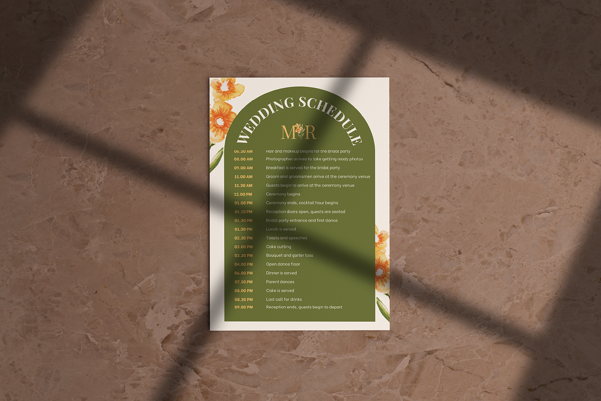 Floral Wedding Suite Canva Template, a Marketing Template by ArbaStudio (Photo 4 of 5)