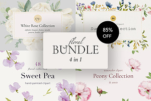Bundle: 85% OFF Floral Watercolor