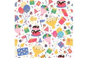 Birthday celebration seamless, an Illustration by Vectorbuum