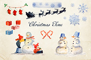 Christmas watercolor elements, a Decorative Illustration by Amris (Thumbnail 3 of 5)