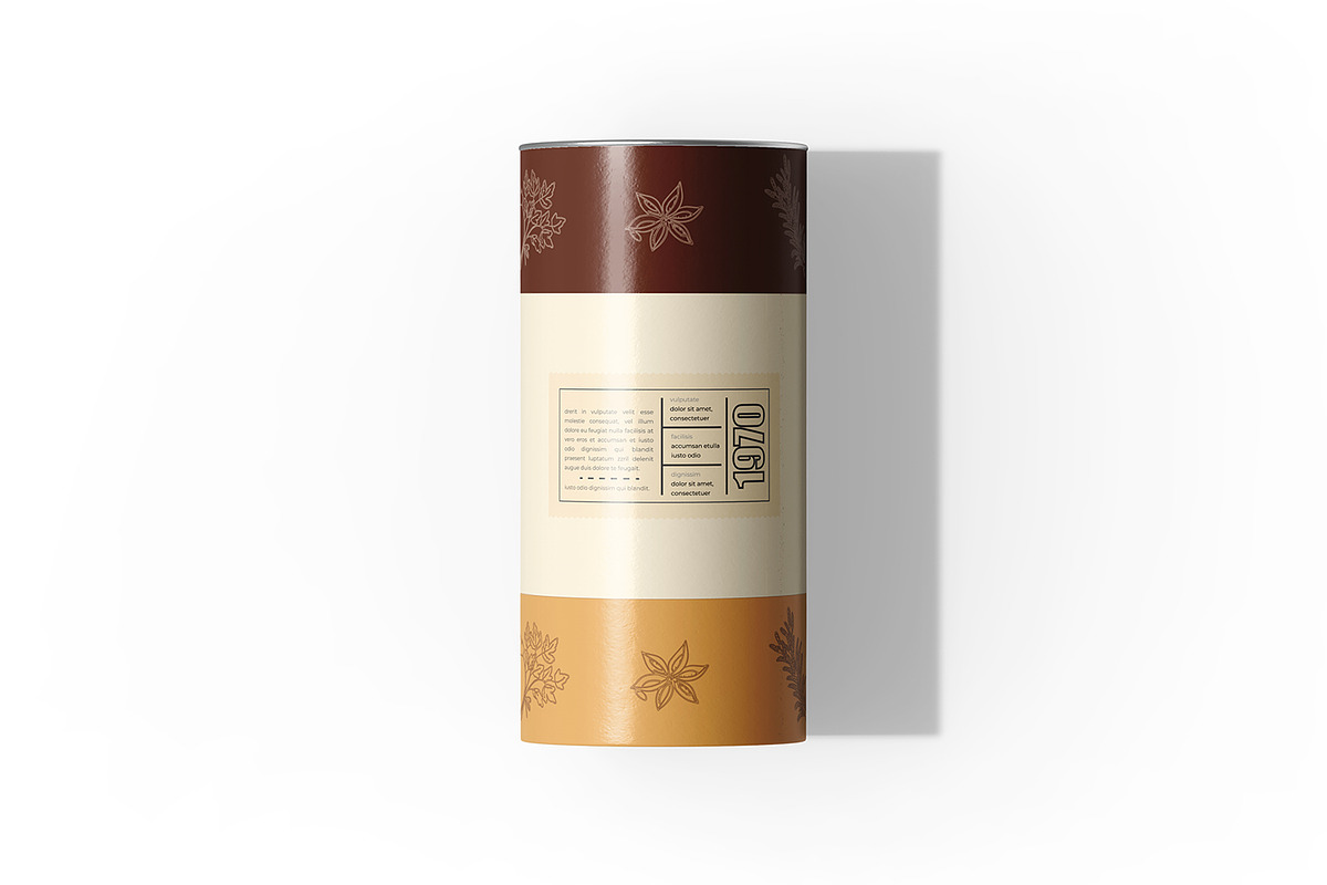Paper Tube With Metallic Lid Mockup, a Packaging Mockup by Ram Studio LLC (Photo 12 of 14)