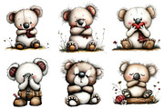 Koala Bears with Emotions Clipart, an Illustration by Daily.Designs (Thumbnail 2 of 5)