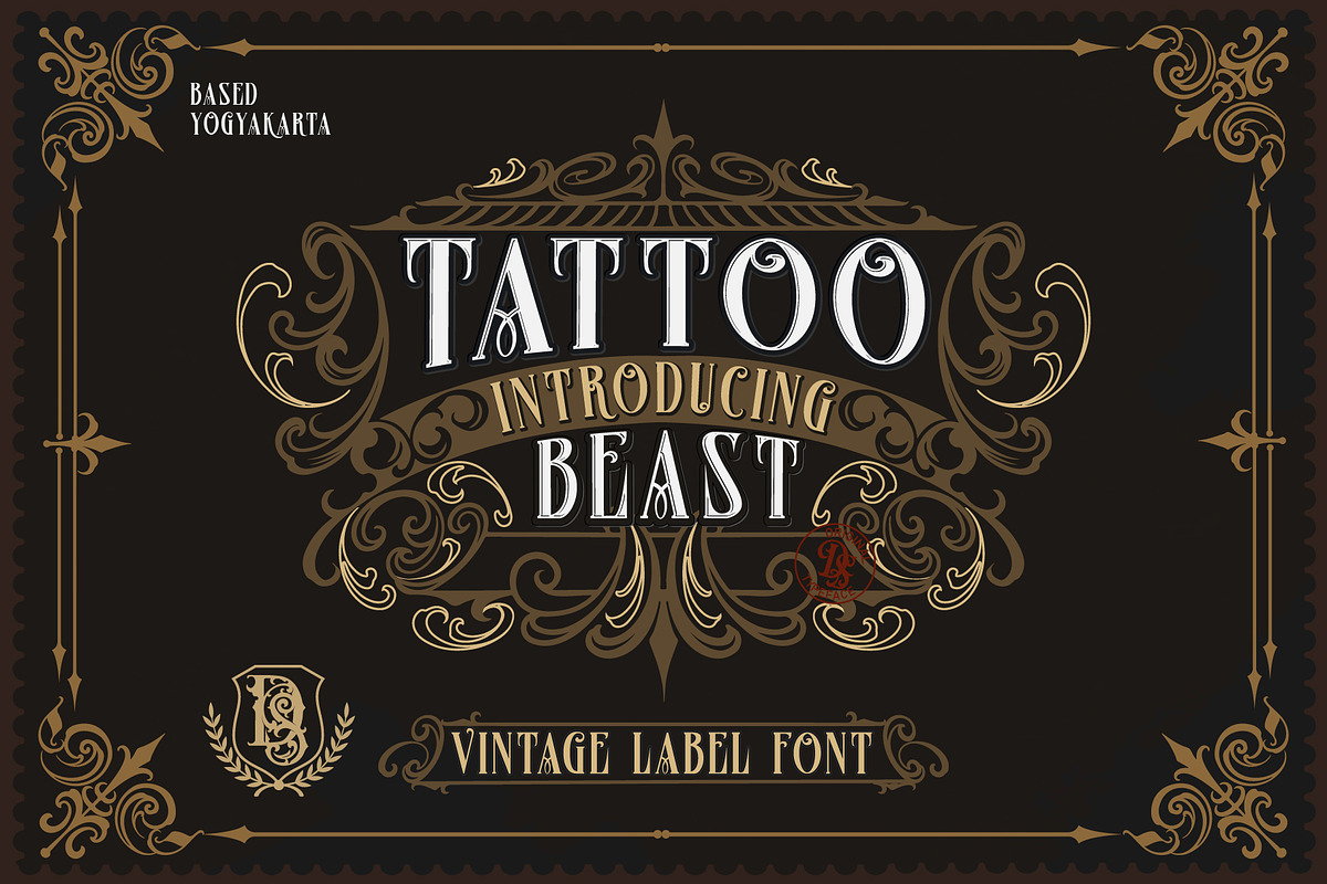 Tattoo Beast + Decorative, a Blackletter Font by dansdesign (Photo 1 of 7)