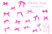Watercolor Pink Bow Ribbon Clipart, an Illustration by FOXYdigitalart (Thumbnail 3 of 4)