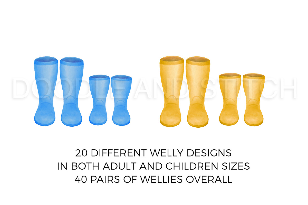 Watercolor Welly Boots Clipart, an Illustration by Doodle and Stitch (Photo 4 of 4)