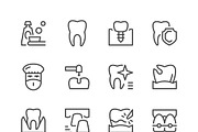 Set of dental related line icons, an Outline Icon by motorama (Thumbnail 1 of 2)