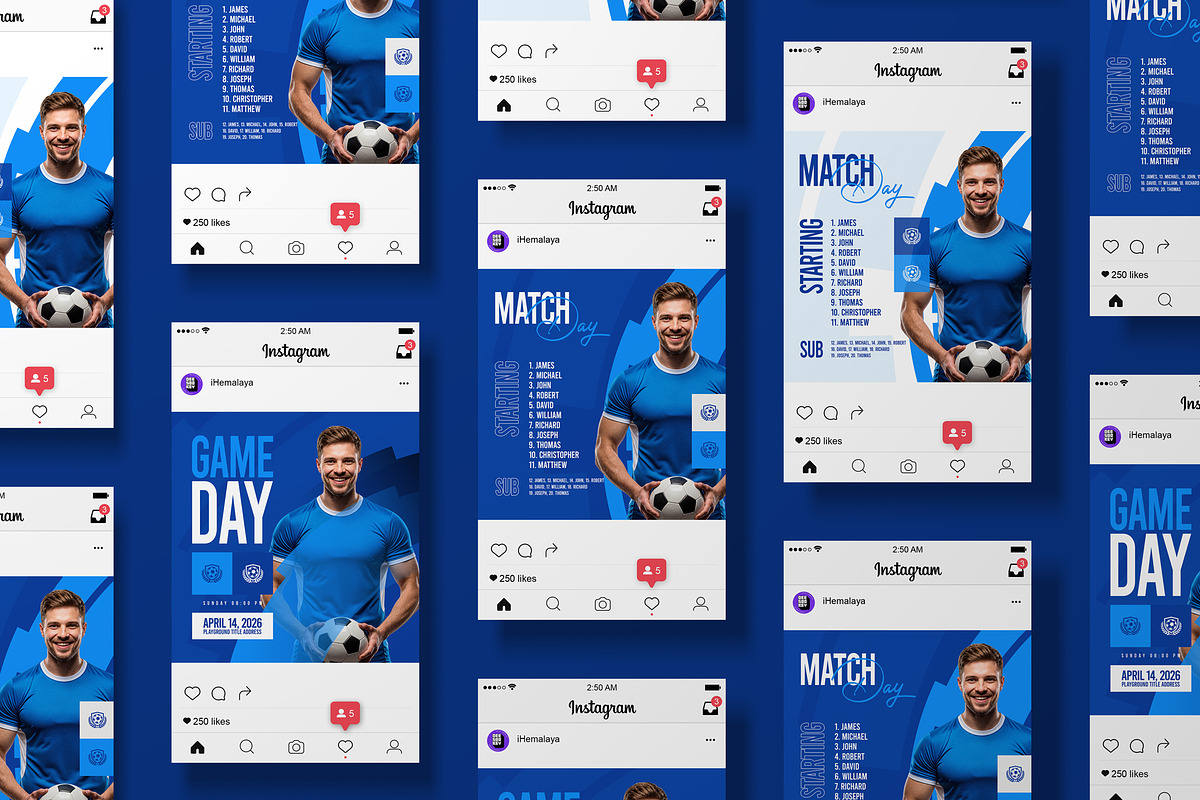 Soccer Social Media Posts Templates, a Social Media Template by iHemalaya (Photo 3 of 3)