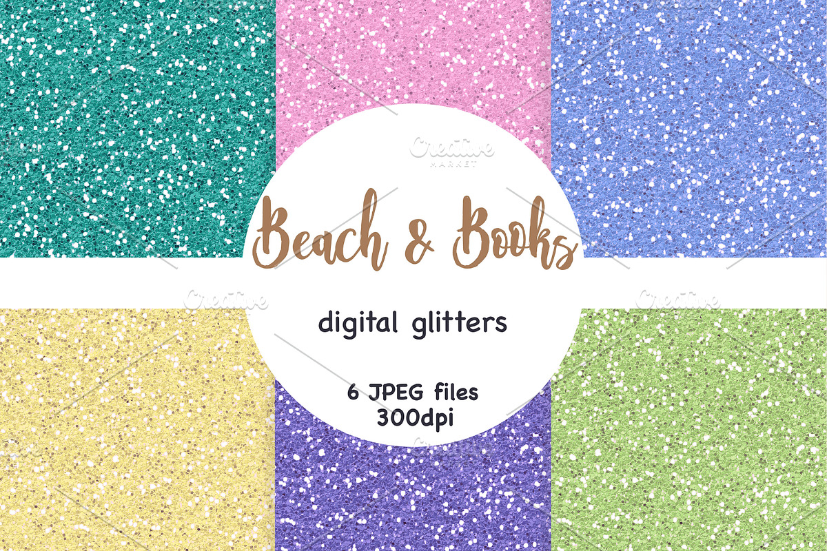 Beach Digital Paper Rainbow Glitter, a Pattern Graphic by GlamArtZhanna (Photo 1 of 3)