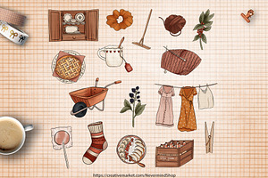 Apple Picking Clipart Kit