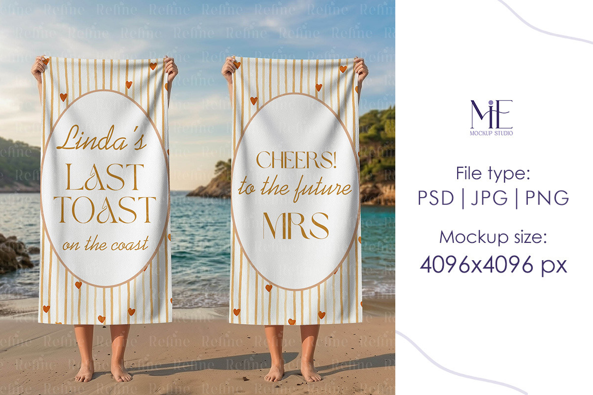 Beach Towel Mockup, a Mockup by Mie Mockup Studio (Photo 3 of 8)