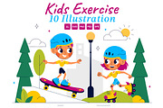 10 Happy Kids Exercise Illustration, a Person Illustration by denayunebgt (Thumbnail 1 of 4)