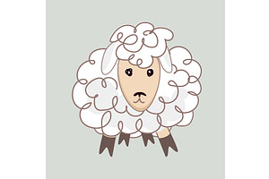 Cute baby sheep in doodle, an Animal Illustration by Toltemara