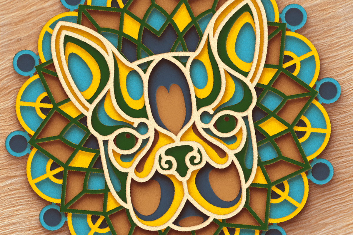 Dog 3D Mandala - SVG laser cut files, an Object Graphic by Arshad Ali (Photo 4 of 8)