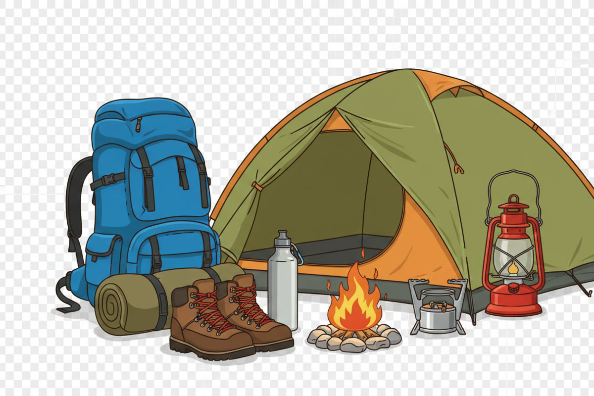 21 Camping Gear Vector Set, an Object Graphic by adenpinkstore (Photo 2 of 9)