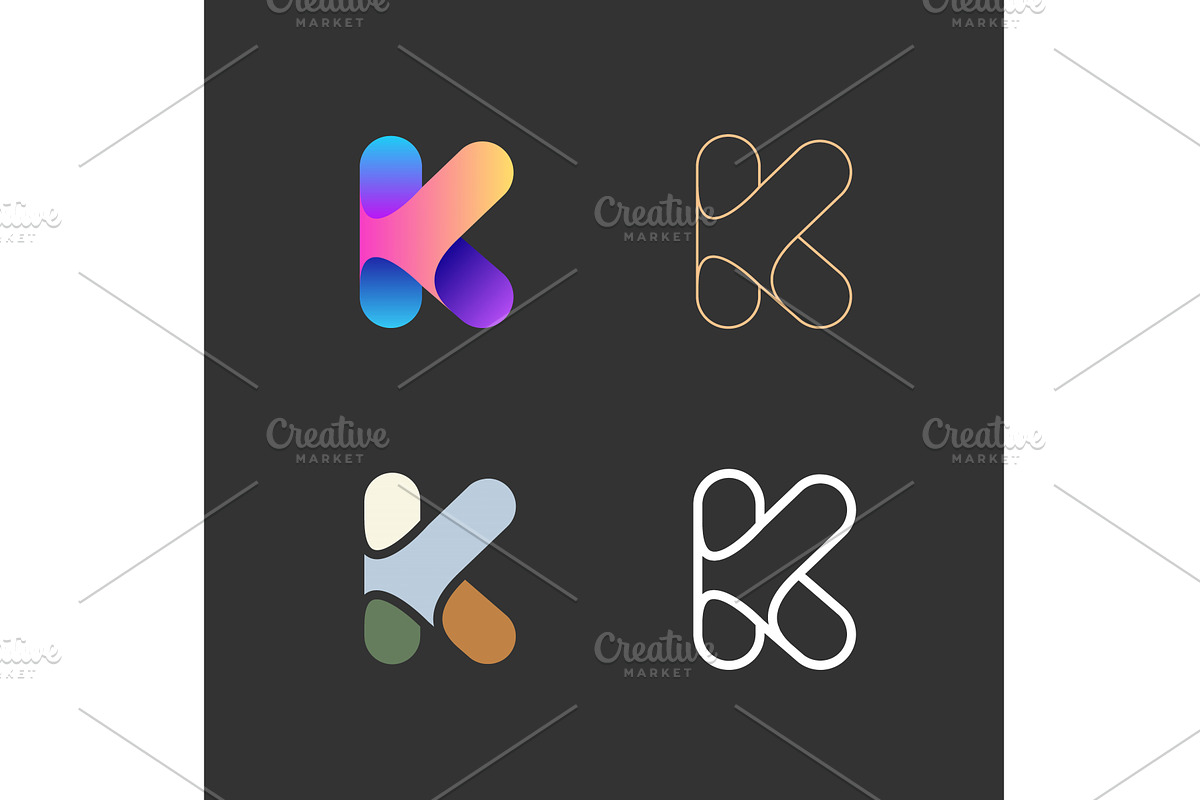 Collection of abstract K letters, a Branding & Logo Template by Bureau