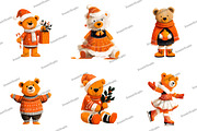 Watercolor Teddy Bear Clipart, an Illustration by DreamArtGraphic (Thumbnail 2 of 5)