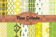 Pineapple patterns 'pina colada', a Pattern Graphic by Kiwi Fruit Punch (Thumbnail 1 of 3)