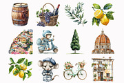 Watercolor Italian Summer Travel Set, an Illustration by Design Market (Thumbnail 4 of 5)