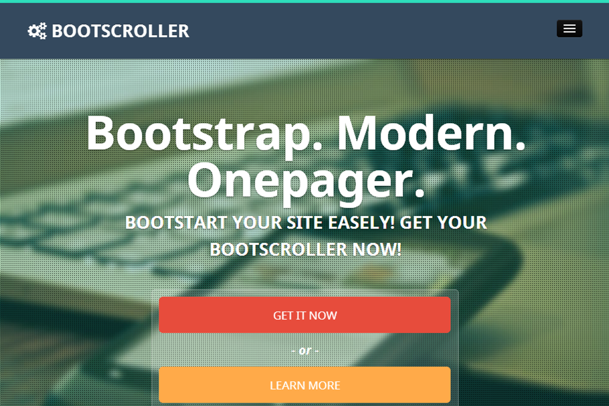 BootScroller one page Bootstrap resp, a Landing Page Template by Bootstraptor (Photo 2 of 4)