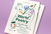 Boho World Poetry Day Flyer Set, a Flyer Template by graphicook (Thumbnail 2 of 3)