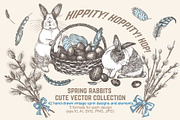 Spring Rabbit cute vector collection, an Animal Illustration by Zimages (Thumbnail 1 of 9)