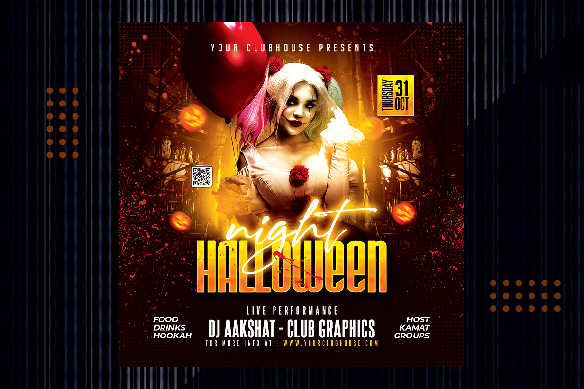 Halloween Flyer Template, a Templates & Theme by MithilaCreation (Photo 3 of 6)