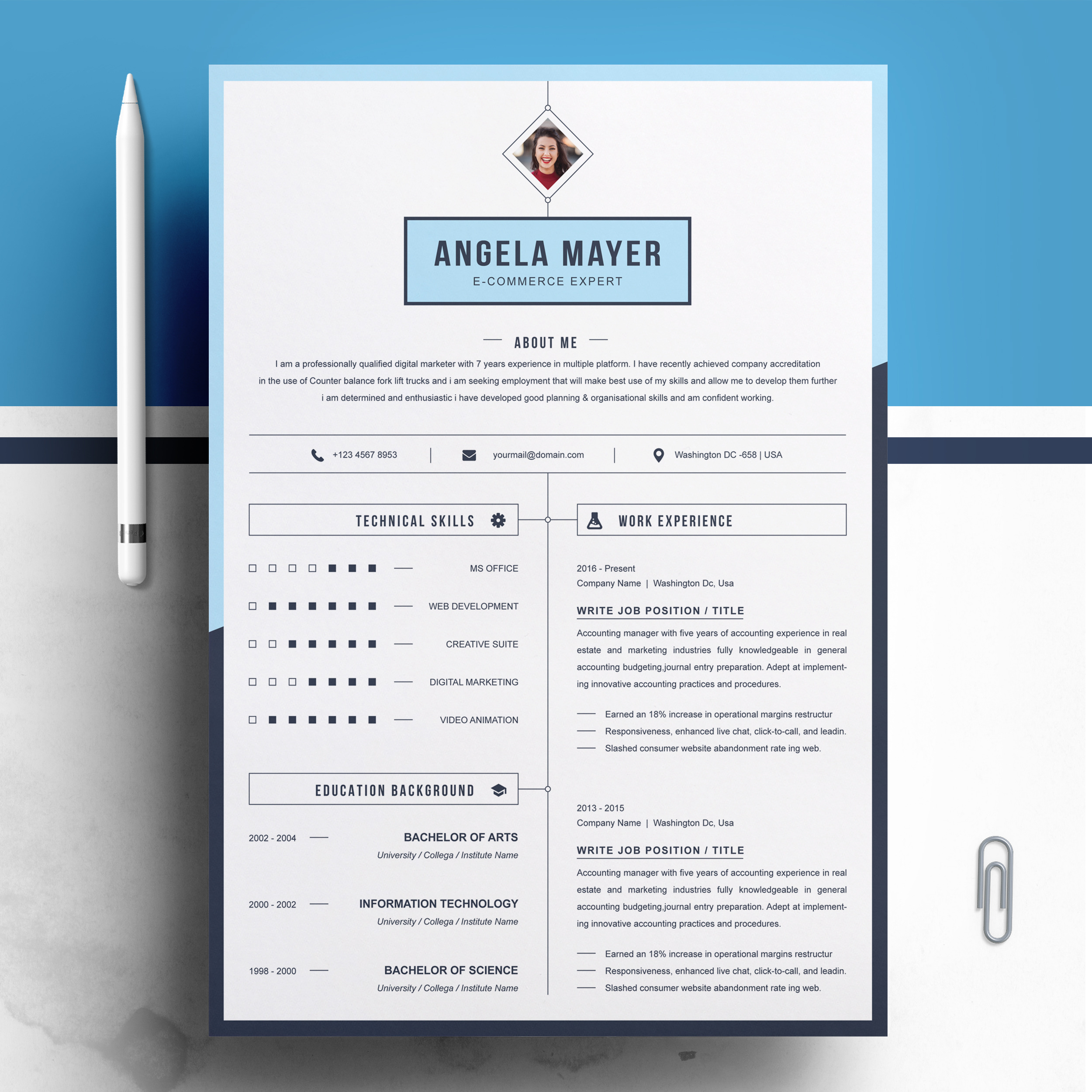 Creative Resume by Resumeinventor | Creative Market