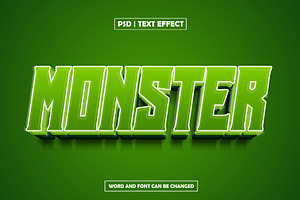 Monster 3d green text effect, a Layer Style Add-On by AP Market