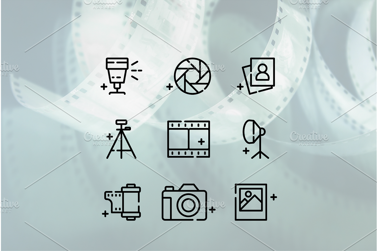 Photography line icons, an Outline Icon by Lyolya Profitrolya (Photo 2 of 2)