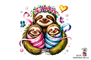Mother Sloth Holding Baby Sloths PNG, a Graphic by Clipart Bloom (Thumbnail 6 of 11)
