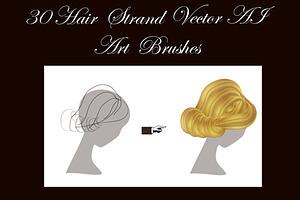 Hair Strand - 20 Illustrator Brushe