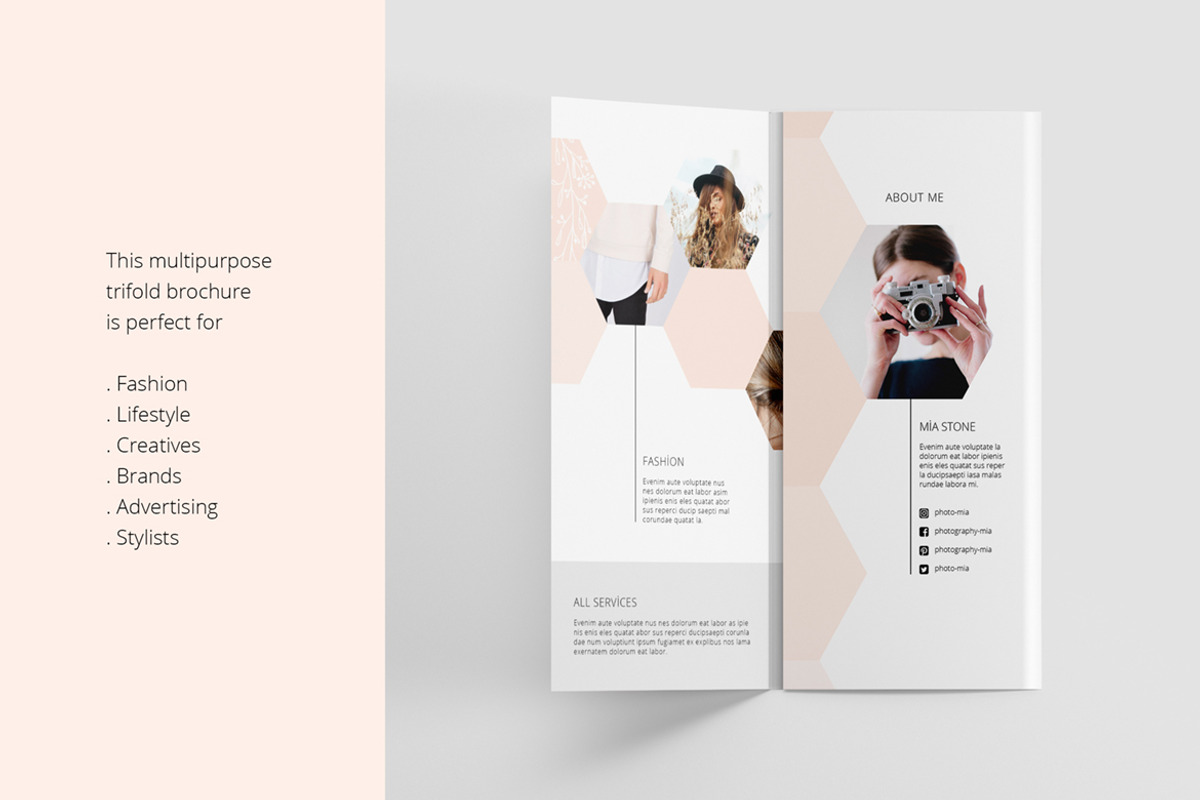 Trifold Brochure Hexagon Design, a Brochure Template by AgataCreate (Photo 4 of 8)