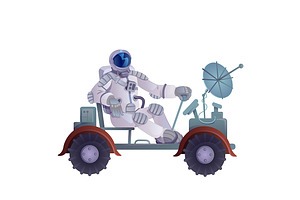 Cosmonaut In Lunar Rover